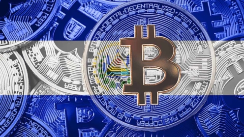 Bitcoin auf der Flagge von El Salvador