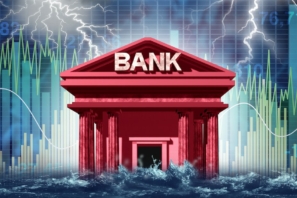 Bank in stürmischem Wetter