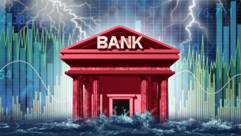 Bank in stürmischem Wetter