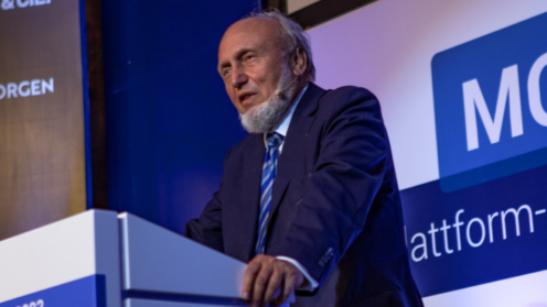 Prof Hans-Werner Sinn auf dem JDC Plattform- Summit 2023 in Wiesbaden.