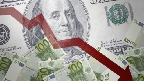 Sinkende Kurve vor dem US-Dollar