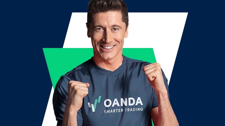 Robert Lewandowski mit Oanda T-Shirt