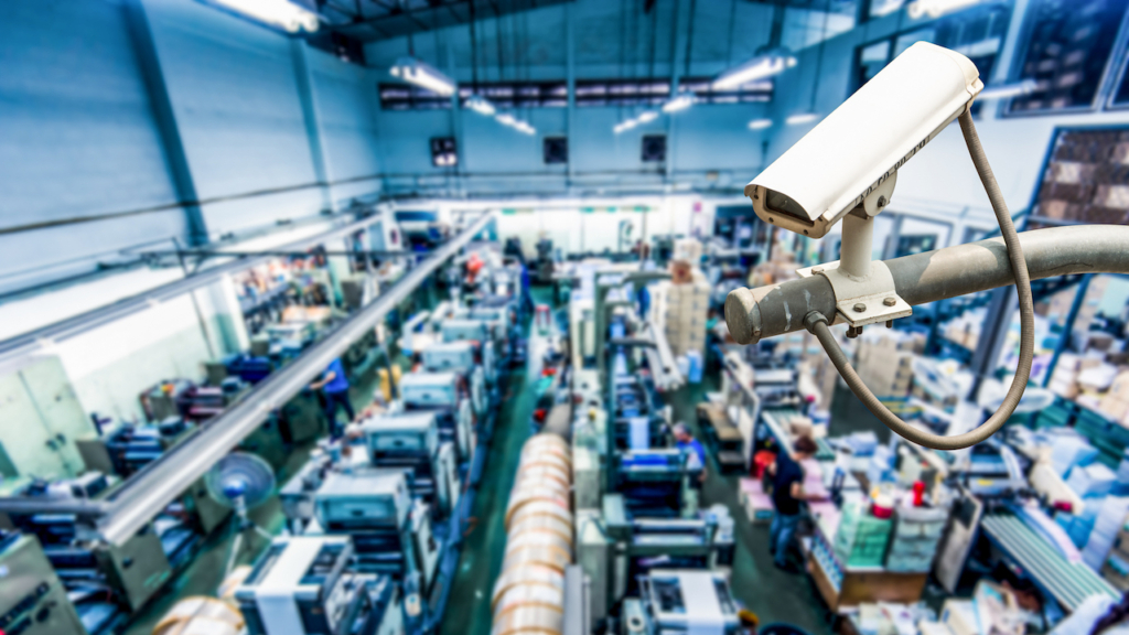 cctv-Kamera oder Überwachung innerhalb der industriellen Fabrik