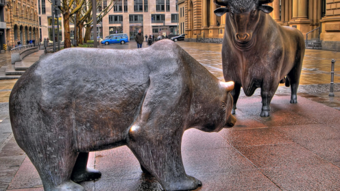 Bulle und Bär vor der Frankfurter Börse