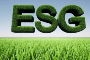 ESG-Kuerzel aus Pflanzen schwebend