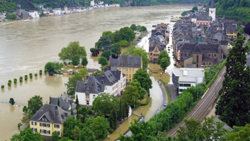 Überflutungen in St. Goar am Rhein
