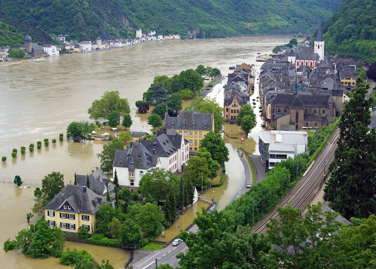 Überflutungen in St. Goar am Rhein