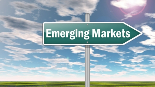 Schild mit der Aufschrift Emerging Markets