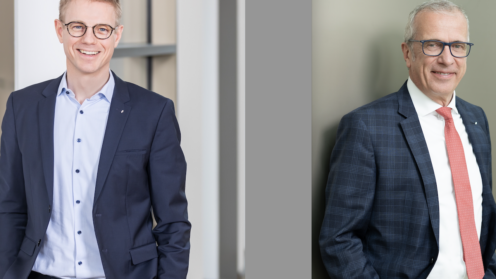 Dr. Gerrit Böhm (li.) und Dietmar Bläsing, alter und neuer Vorstandsvorsitzender