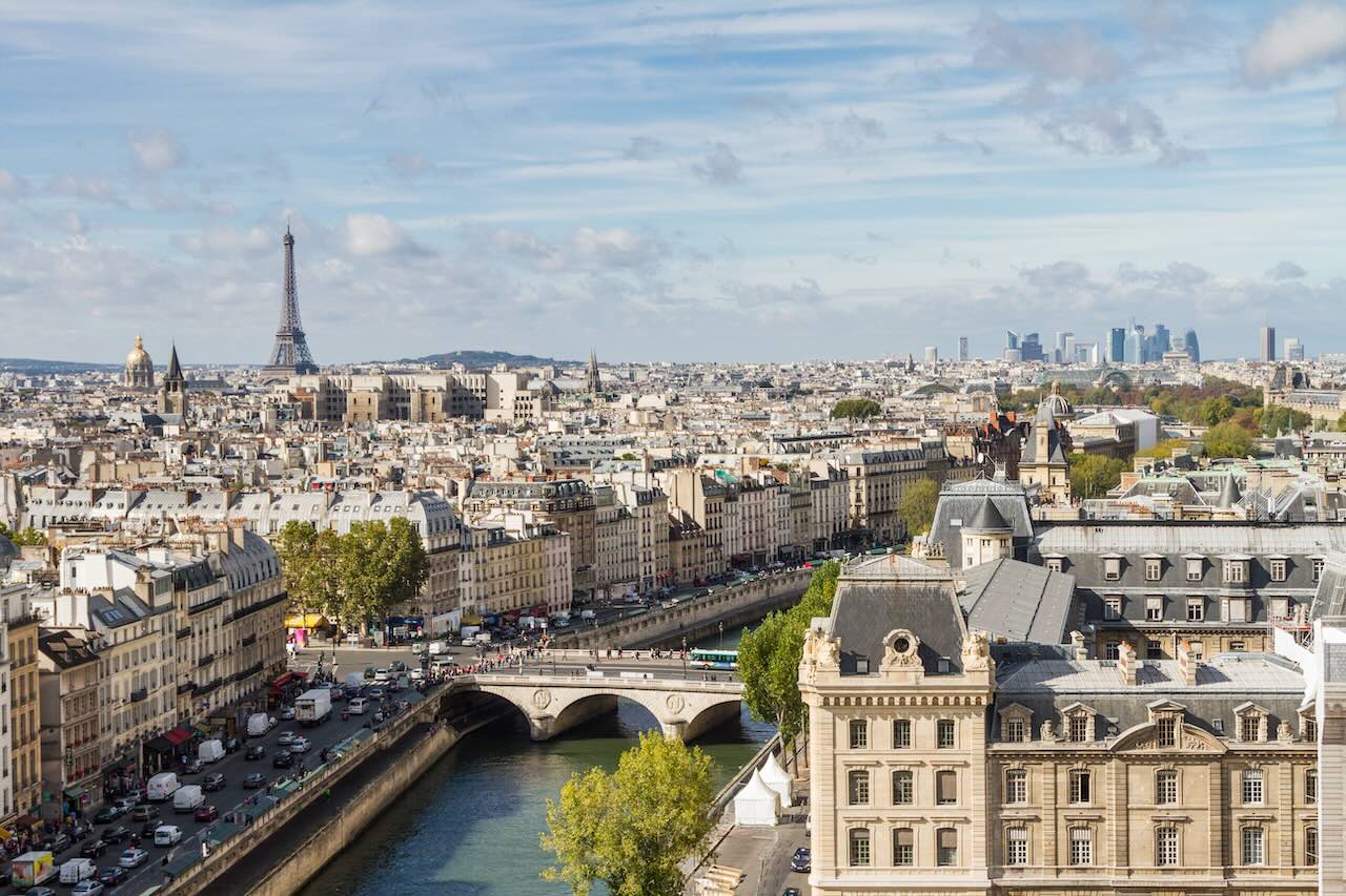 Paris von der Spitze der Notre Dame aus gesehen