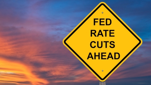 Fed senkt Leitzinsen vor Warnsignal - Hintergrund Sonnenuntergang
