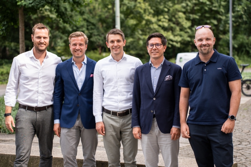 Die neue Geschäftsführung von Thinksurance (v.li.): Florian Brokamp, Christopher Leifeld, Dr. Timm Weitzel, Mathias Berg, George Bartlett.