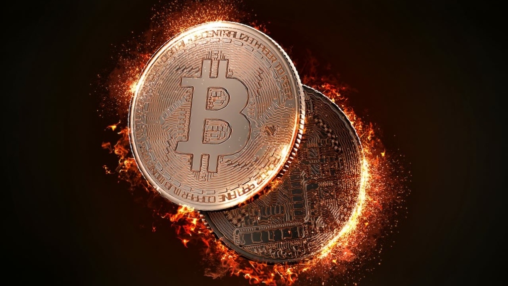 Brennender Bitcoin