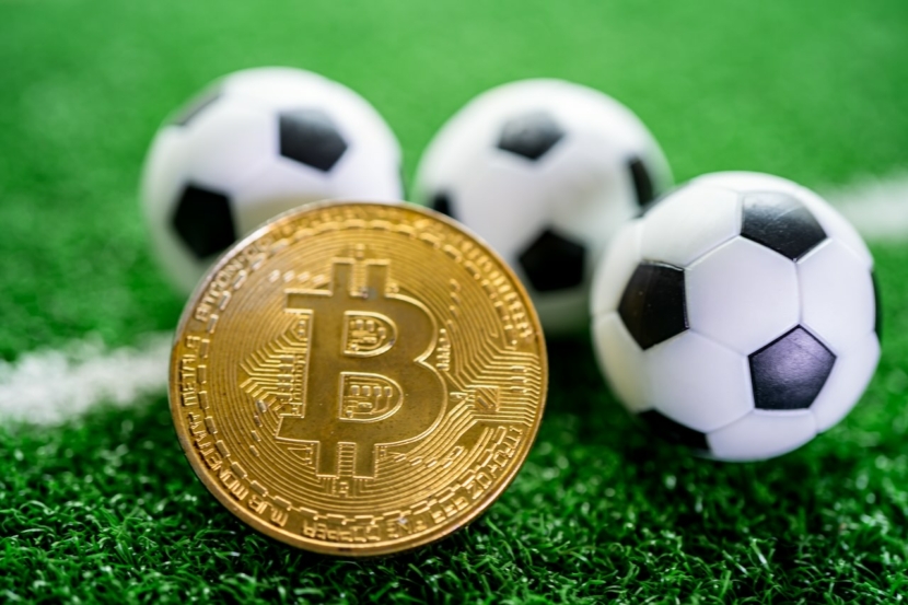 Bitcoin vor Kickerfußbällen