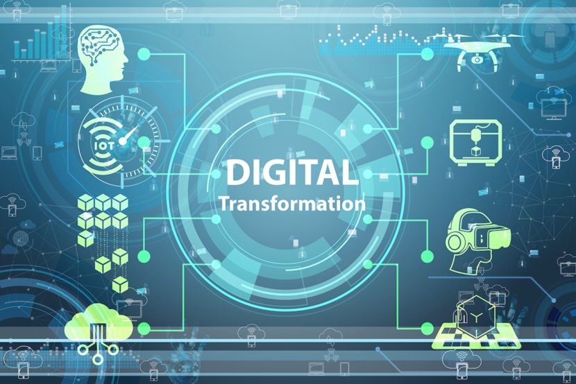 Konzept der digitalen Transformation - 3D-Rendering