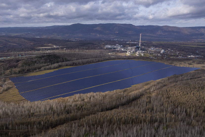 Luftaufnahme / Visualisierung eines Solarparks