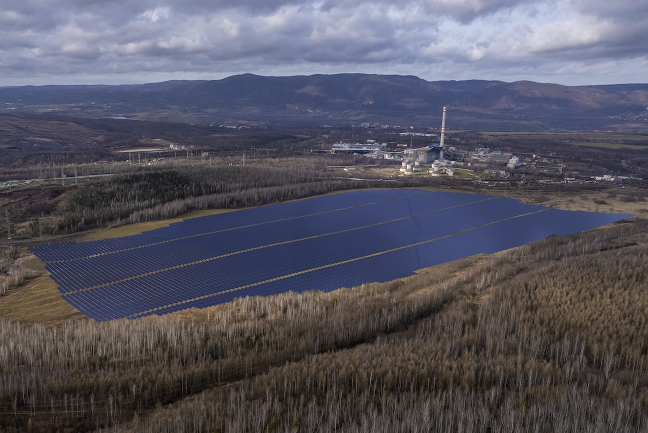 Luftaufnahme / Visualisierung eines Solarparks