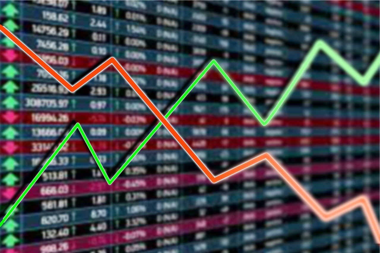 Finanzmarktdiagramm zeigt Geschäftsvolatilität