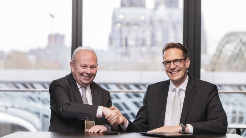 Gottfried Rüßmann (li.) und der designierte DEVK-Vorstandsvorsitzende Michael Knaup