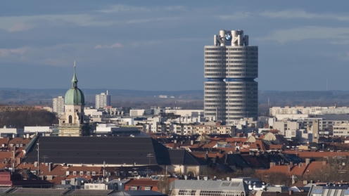 München, Panorama, BMW Zentrale, Kfz