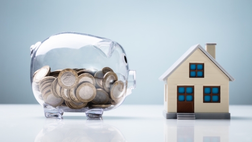 Haus, Wohnen, Geld, Sparen, Sparschwein, Bezahlbares Wohnen