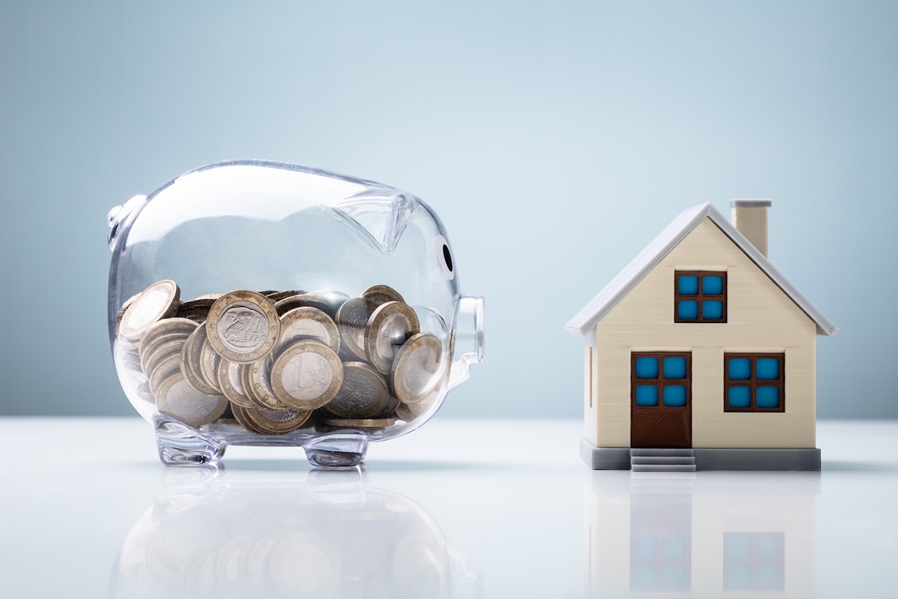 Haus, Wohnen, Geld, Sparen, Sparschwein, Bezahlbares Wohnen