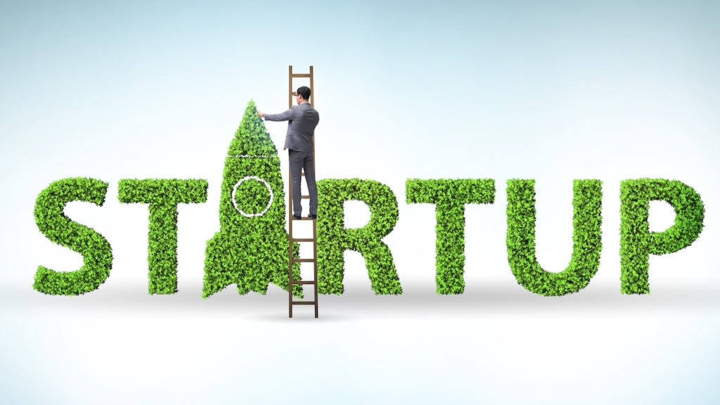 Konzept für grünes Start-up und Risikokapital, Venture Capital, Insurtech, Fintech