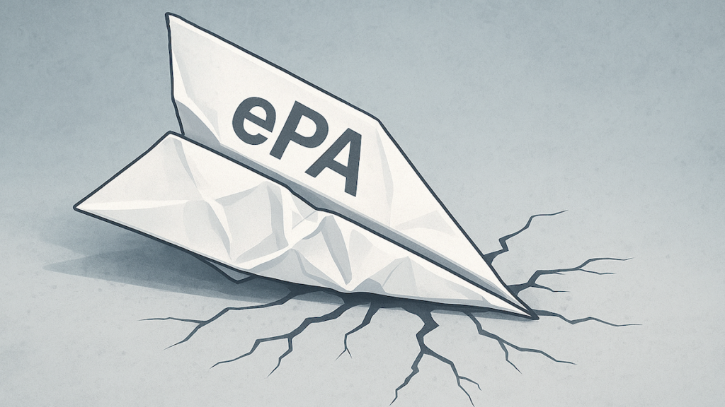 Elektronische Patientenakte, wenige Nutzer, Bruchlandung