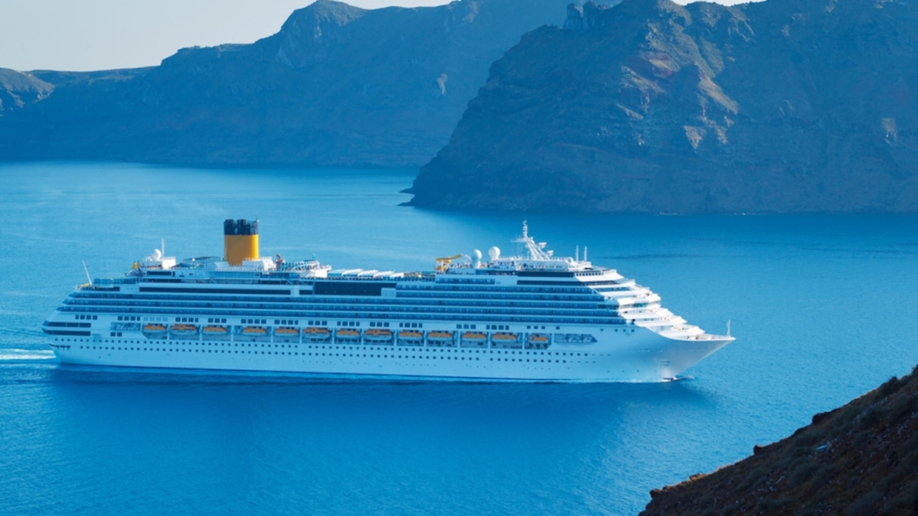 Luxury Cruise Ship, Sailing in the Mediterranean