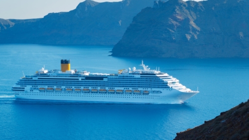 Luxury Cruise Ship, Sailing in the Mediterranean