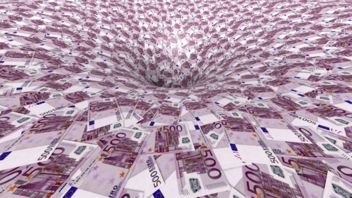 Ein Geldstrudel, Finanzloch, Geld versickert, GKV, Gesundheit, Finanzen