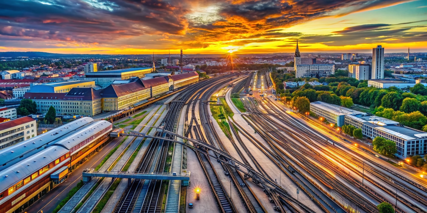 Luftbild Münchener Hauptbahnhof, KI-generiert, Immobilienmarkt München
