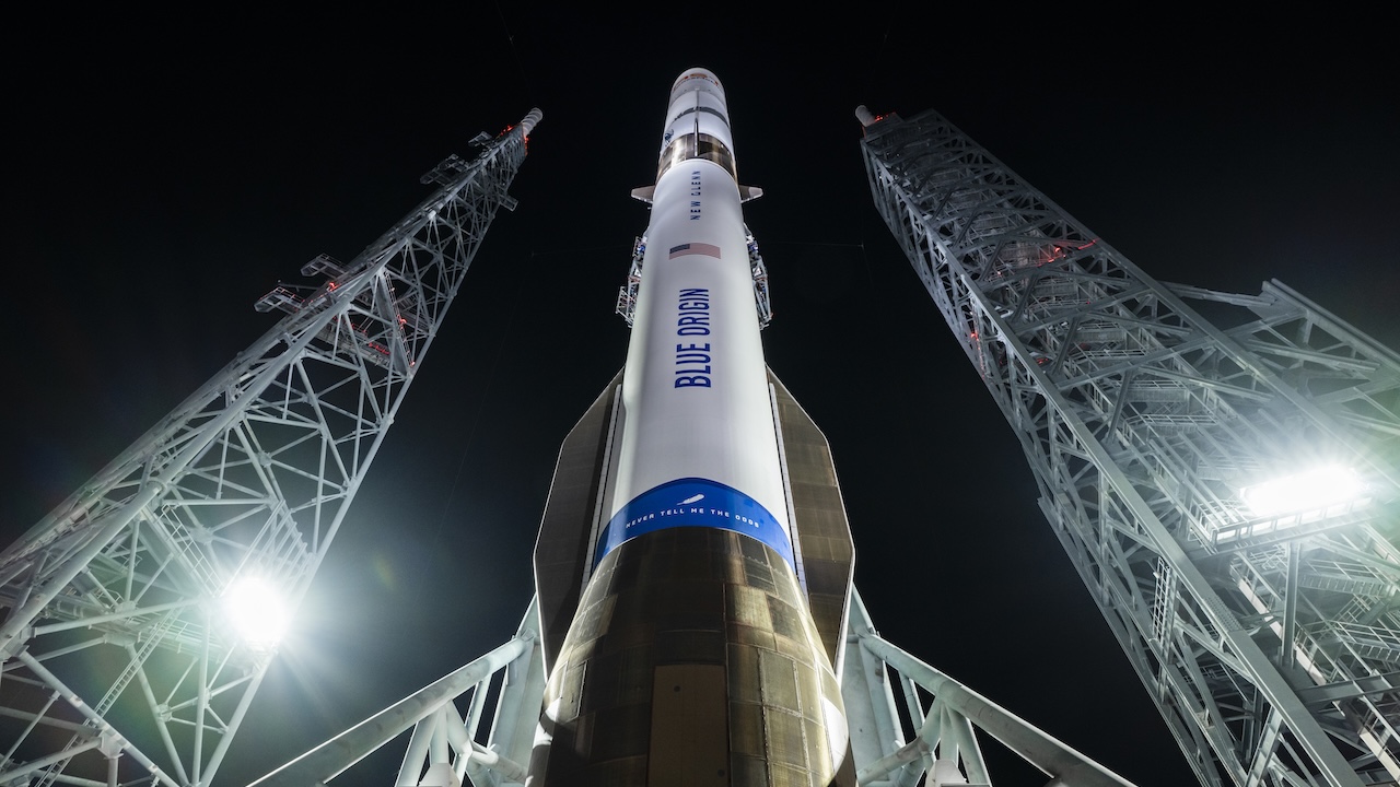 Rakete "New Glenn" von Blur Origin in der Startrampe