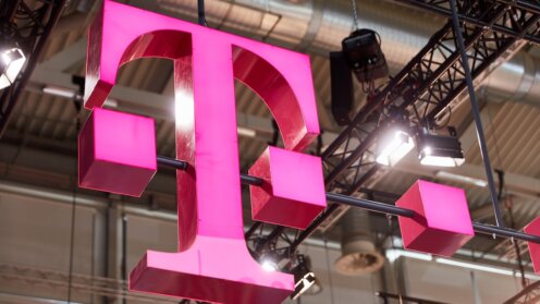 Logo der Deutschen Telekom auf der DMEXCO Messe