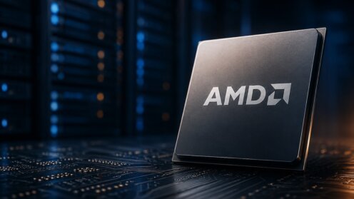 Chip mit dem Firmennamen AMD