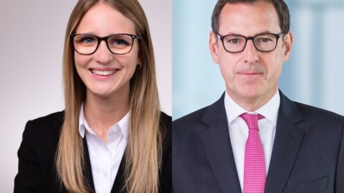 Ergo Vorstand Olaf Bläser und Cyber-Expertin Maren Schweier