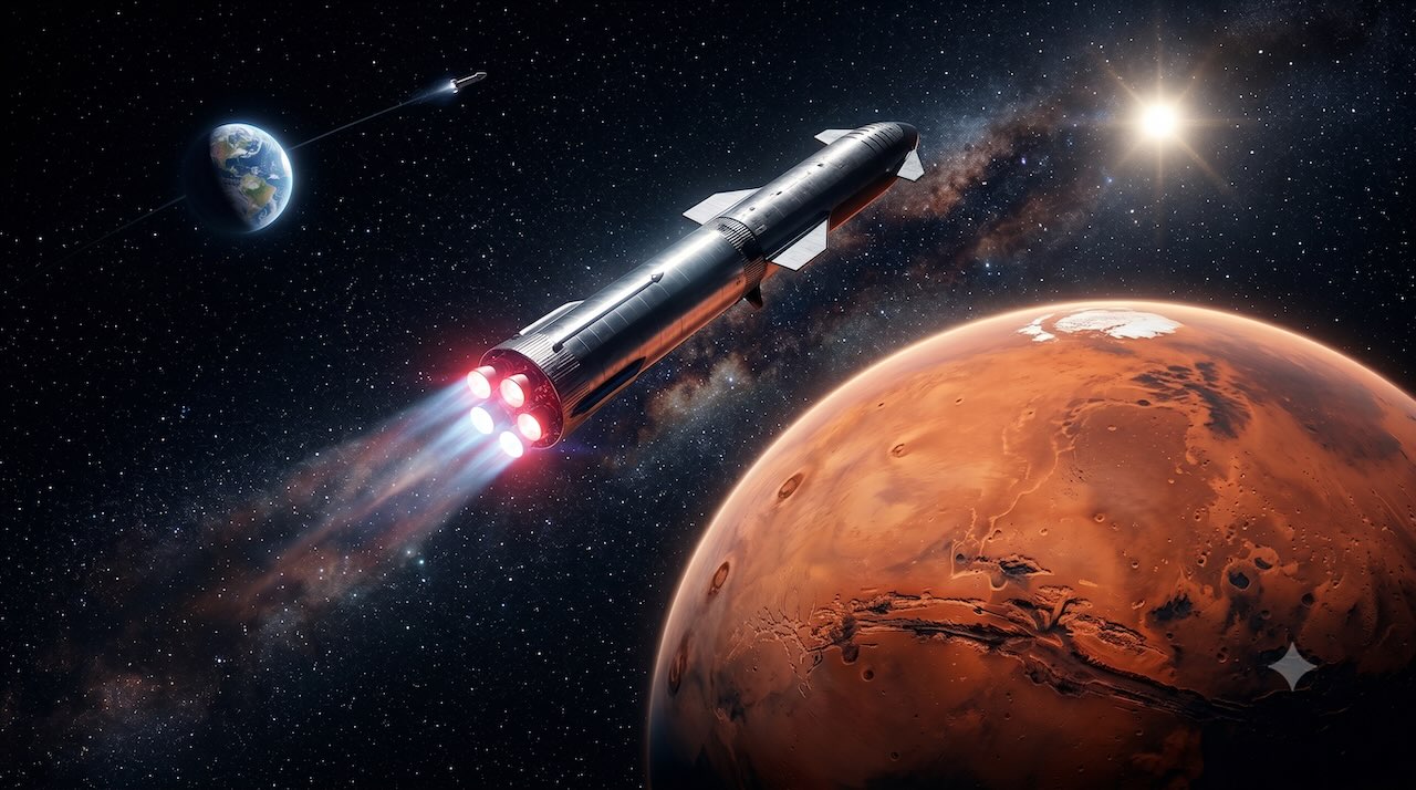 Flug zum Mars