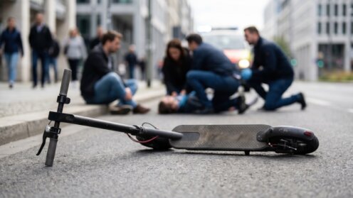 Verletzt nach einem Unfall mit dem E-Scooter