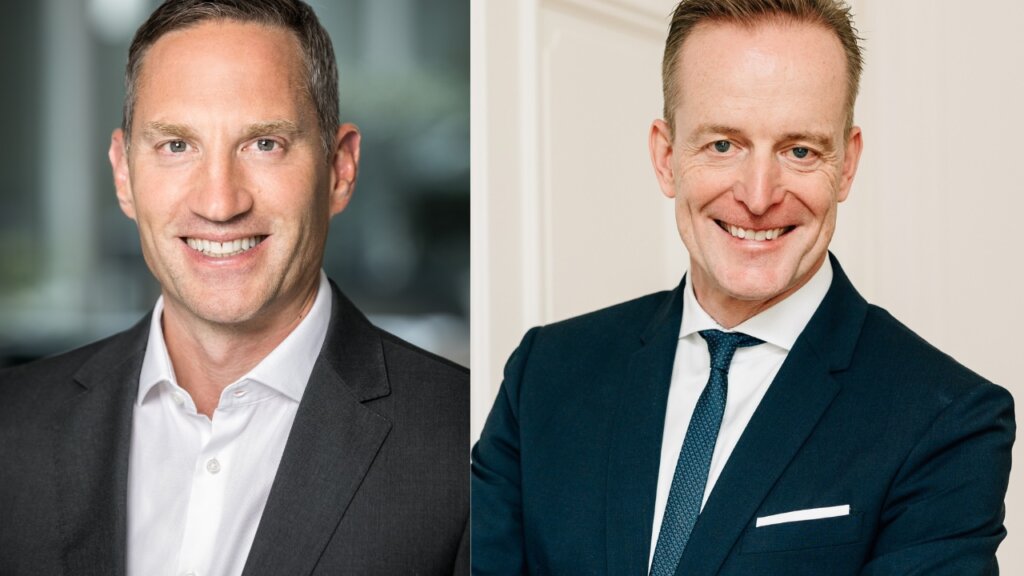 Der kommende und der amtierende Vorstandsvorsitzende der KS/Auxilia - Maximilian Beck (li.) und Rainer Huber.