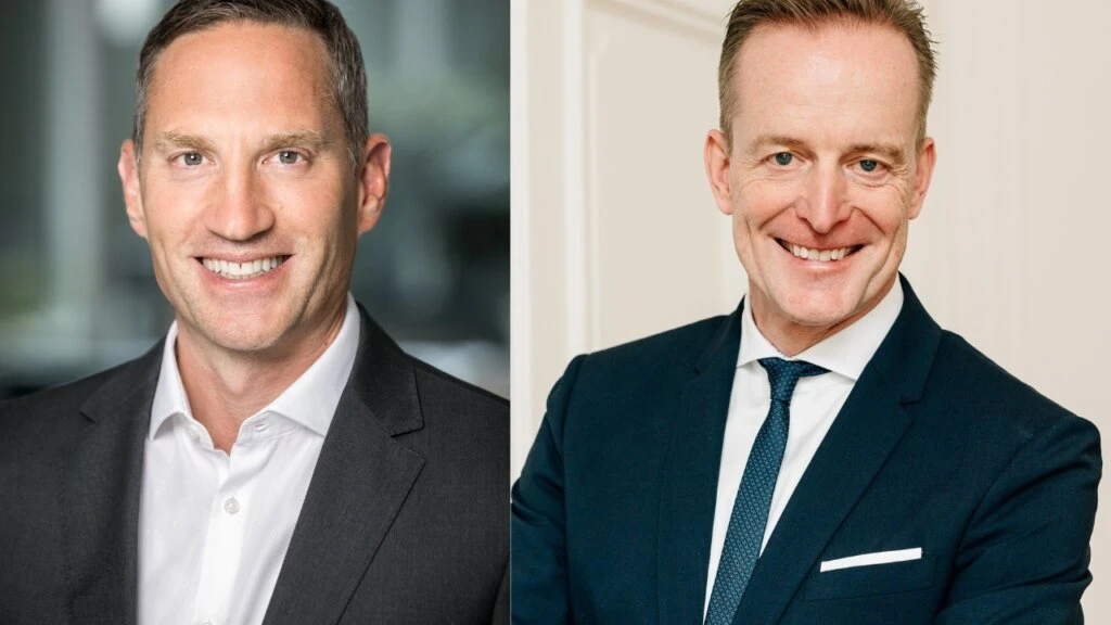 Der kommende und der amtierende Vorstandsvorsitzende der KS/Auxilia - Maximilian Beck (li.) und Rainer Huber.