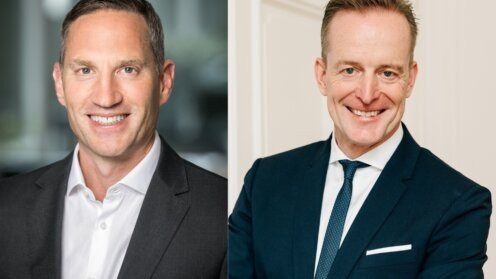 Der kommende und der amtierende Vorstandsvorsitzende der KS/Auxilia - Maximilian Beck (li.) und Rainer Huber.