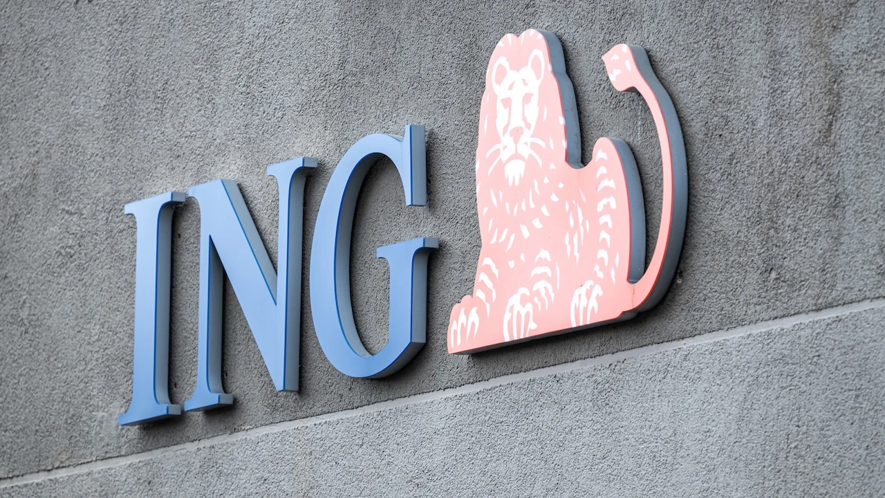 ING-Logo auf grauer Beton-Wand